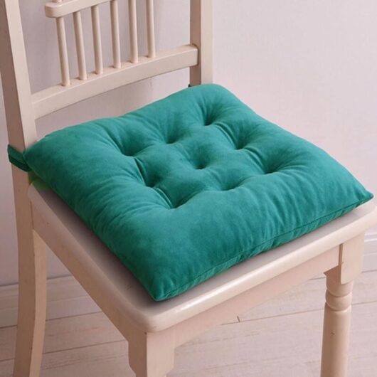 Chair Pad 40x40, Removable Indoor Chair Cushion, Chair Cushion with Straps, Crystal Velvet Cushions (4pcs)