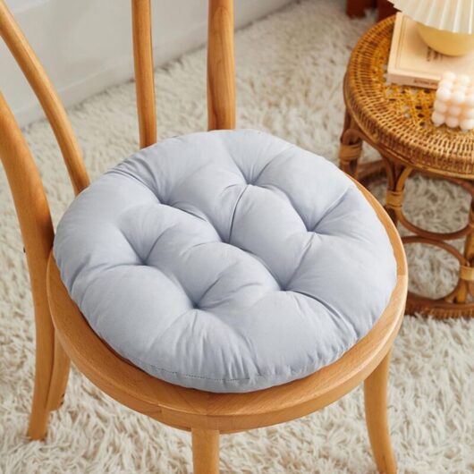 Chair Pads Set of 4, Chair Cushion Floor Cushion Seat Cushions, Cushions with Filling for Garden Chairs Yoga Meditation (40cm/15.7'',Grey)