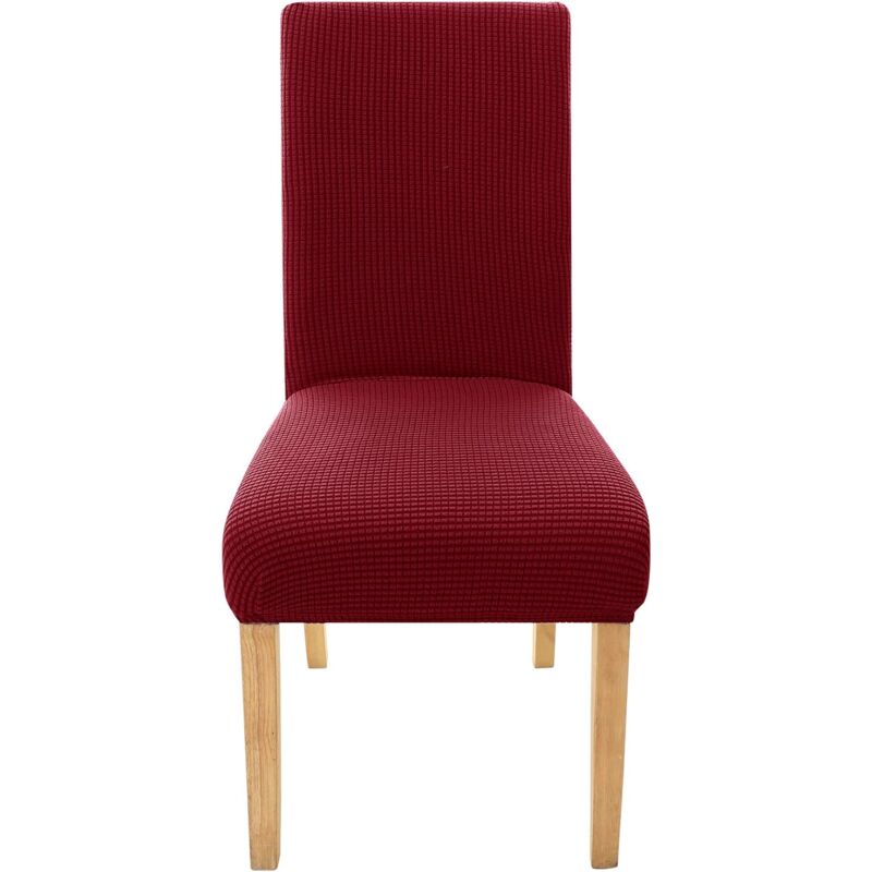 Cheap Washable Stretch Jacquard Wedding Chair Cover for Dining Room Indoor Red