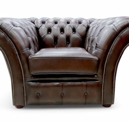 Chesterfield Balmoral Club Chair Antique Brown Leather