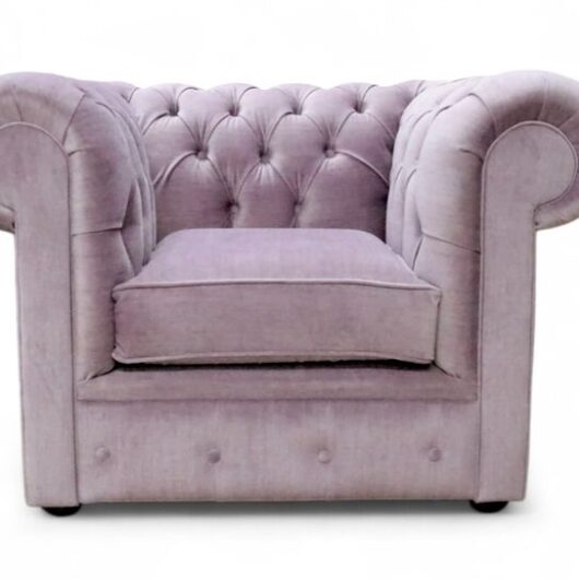 Chesterfield Thomas Low Back Club Chair Odyssey Lavender Velvet Fabric