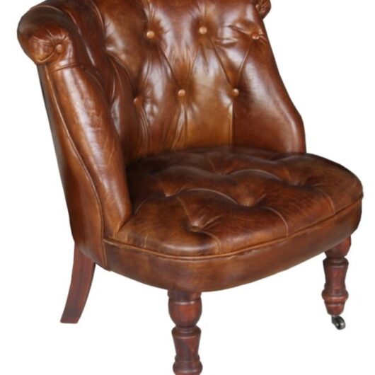 Chesterfield Vintage Distressed Leather Buttoned Back Chair