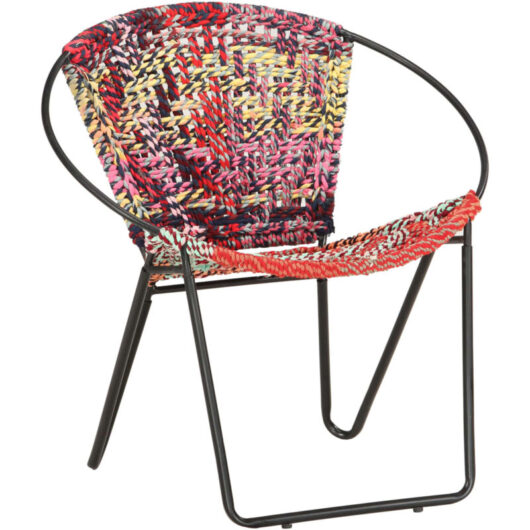 Circle Chair Multicolours Chindi Fabric Vidaxl