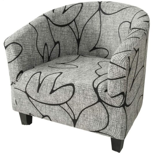 Club Chair Slipcover (A) - High Stretch Removable Washable Furniture Protector for Living Room