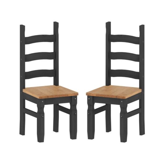Corona Charcoal Pair of Dining Chairs