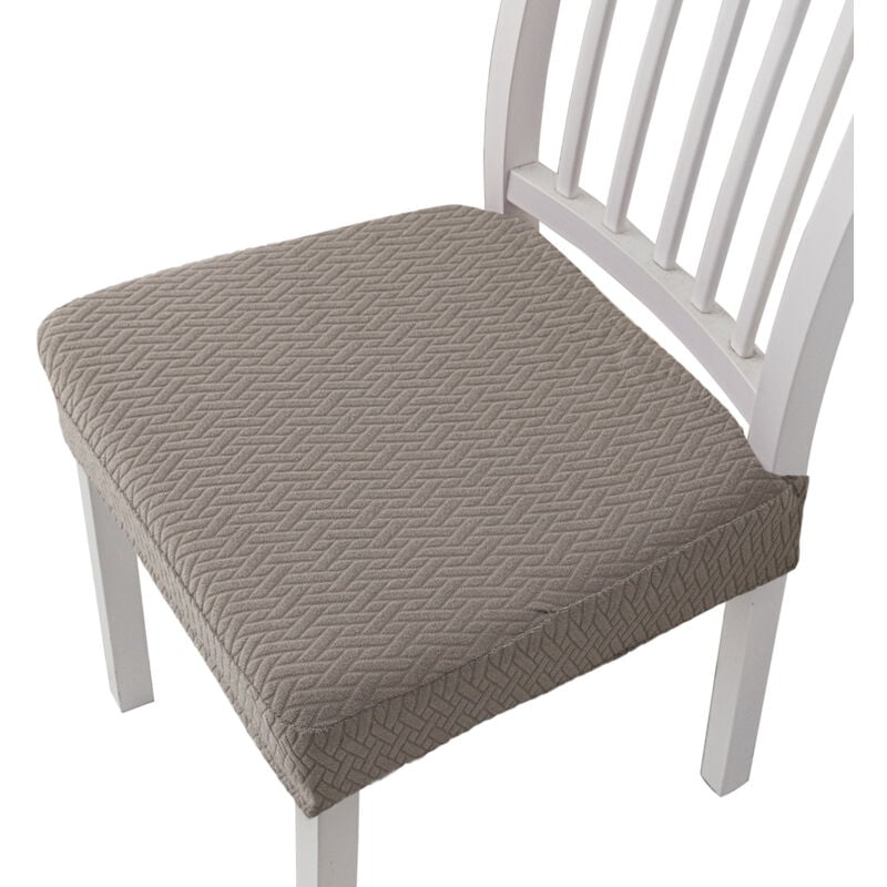 Csparkv - Khaki 4PCS Chair Cover Stretch Embossed Jacquard Removable Washable Seat Covers for Dining Room Kitchen Office Hotel