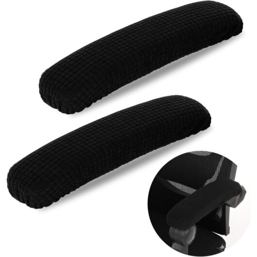 Csparkv - Pcs Office Chair Armrest Covers, Stretch Polyester Office Chair Protective Covers Relieves Elbow Pain Office Chair Armrest