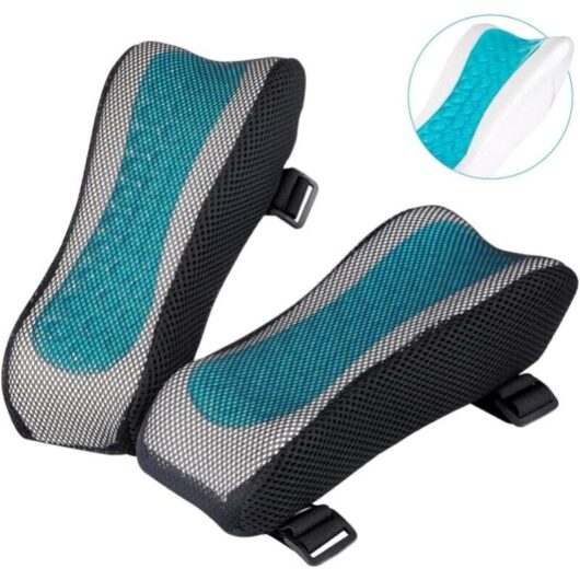 Cyslmuk - Set of 2 Armrest Covers for Office Chair - Foam for Resting Elbows with Ergonomic Shape - Memory Foam Cushion for Arm Rests of Office