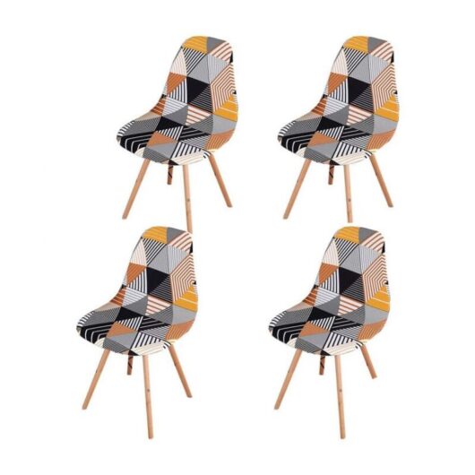 Cyslmuk - Set of 4 Scandinavian Chair Covers, Stretch Dining Room Chair Covers, Universal Armless Chair Cover for Living Room Kitchen Home Decoration