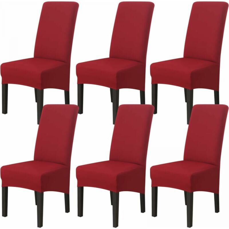 Cyslmuk - Set of 6 Dining Room Chair Covers, Stretch Chair Covers Universal Washable Chair Covers, Easy to Clean for Dining Room Living Room Decor