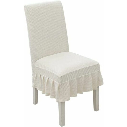 Dining Chair Covers Modern Stretch Chairs Protective Cover Stretch Removable Washable 4 Pcs white