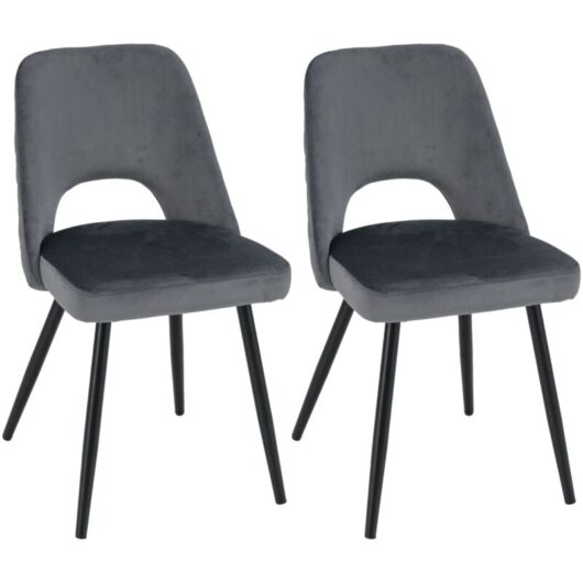Dining Chair Set of 2 Upholstered Living Room Chair Adjustable Foot Pads