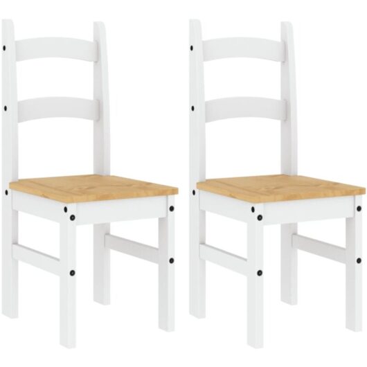 Dining Chairs 2 pcs White 40x46x99 cm Solid Wood Pine Vidaxl