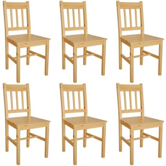 Dining Chairs 6 pcs Pinewood Vidaxl