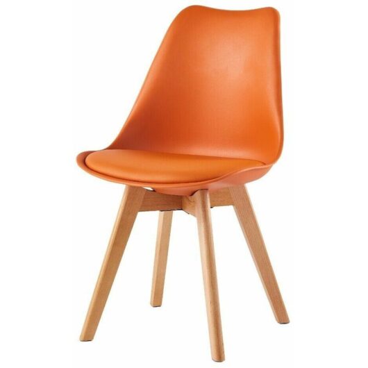Dining Chairs Designer Side Chairs Wooden Legs Office Home Commercial eva orange 1