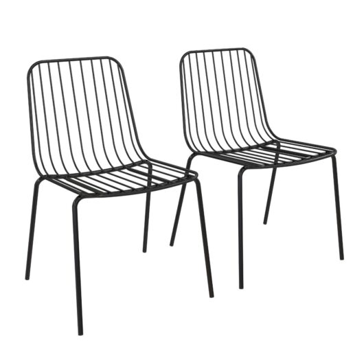 Dorel Caden Wire Dining Chair (2pk), Black