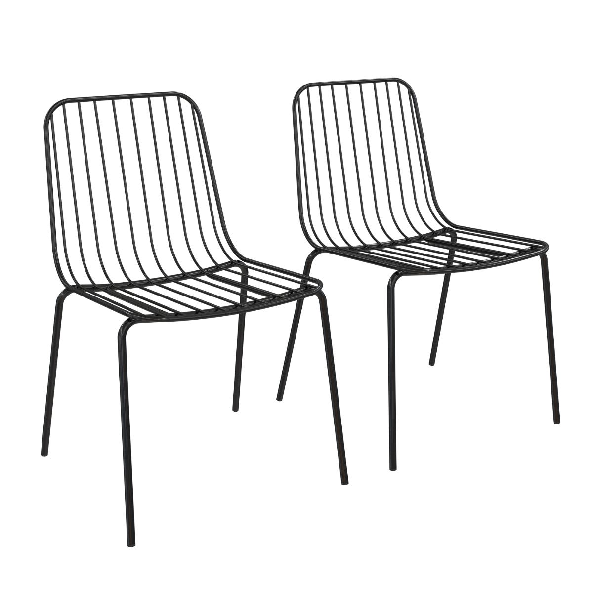 Dorel Caden Wire Dining Chair (2pk), Black