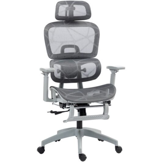 Ergonomic Office Chair Swivel Computer Chair with 3D Armrest Grey - Homcom