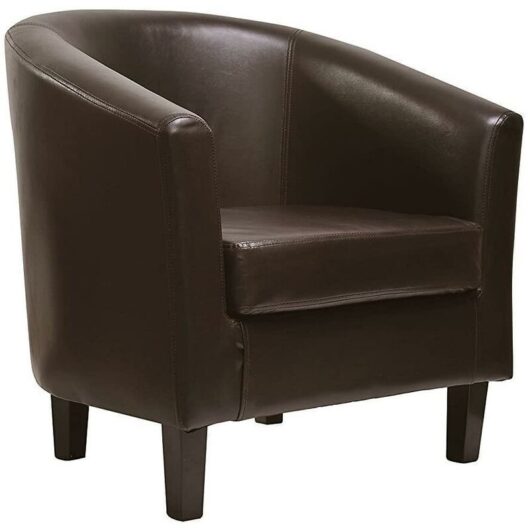 Faux Leather Tub Chair Armchair club Chair Dining Living Room & Cafe brown