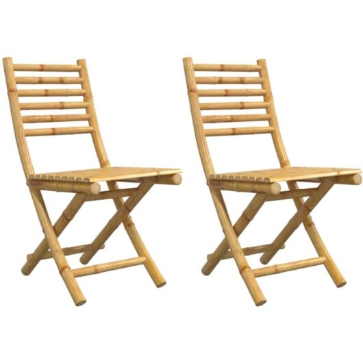 Folding Garden Chairs 2 pcs 43x54x88 cm Bamboo Vidaxl