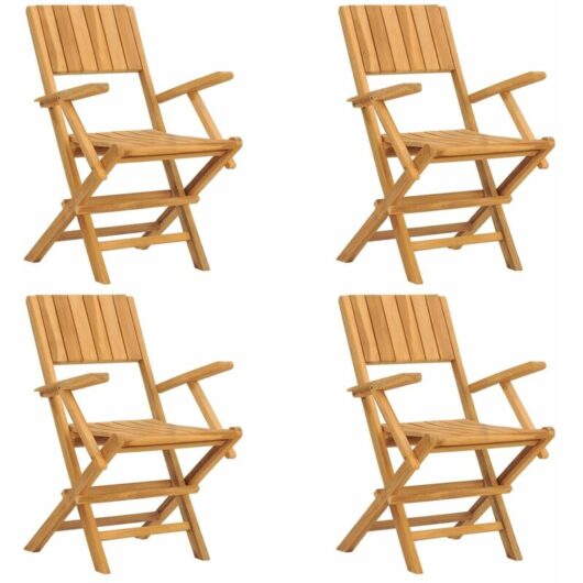 Folding Garden Chairs 4 pcs 55x61x90 cm Solid Wood Teak vidaXL