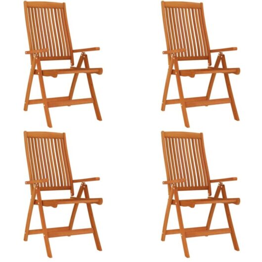 Folding Garden Chairs 4 pcs Solid Wood Eucalyptus vidaXL