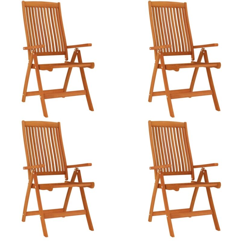 Folding Garden Chairs 4 pcs Solid Wood Eucalyptus vidaXL