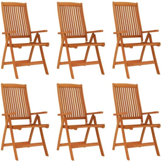 Folding Garden Chairs 6 pcs Solid Wood Eucalyptus vidaXL