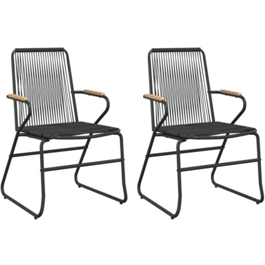 Garden Chairs 2 pcs Black 58x59x85.5 cm PVC Rattan vidaXL