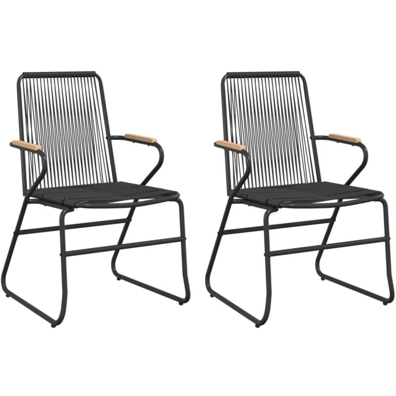 Garden Chairs 2 pcs Black 58x59x85.5 cm PVC Rattan vidaXL
