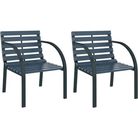 Garden Chairs 2 pcs Grey Wood Vidaxl