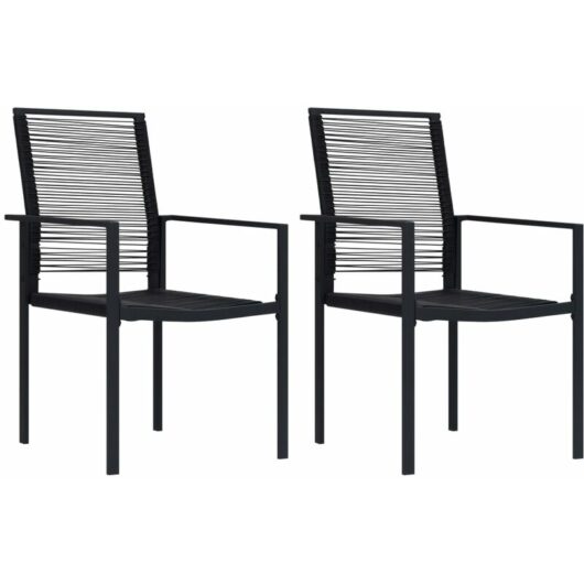 Garden Chairs 2 pcs pvc Rattan Black vidaXL