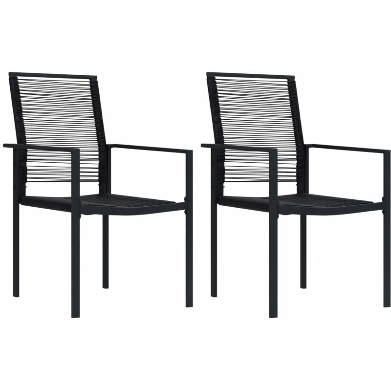 Garden Chairs 2 pcs pvc Rattan Black vidaXL
