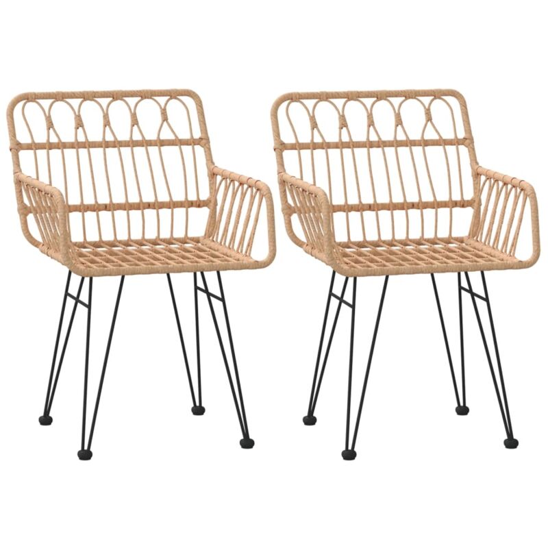 Garden Chairs 2 pcs with Armrest 56x64x80 cm pe Rattan Vidaxl