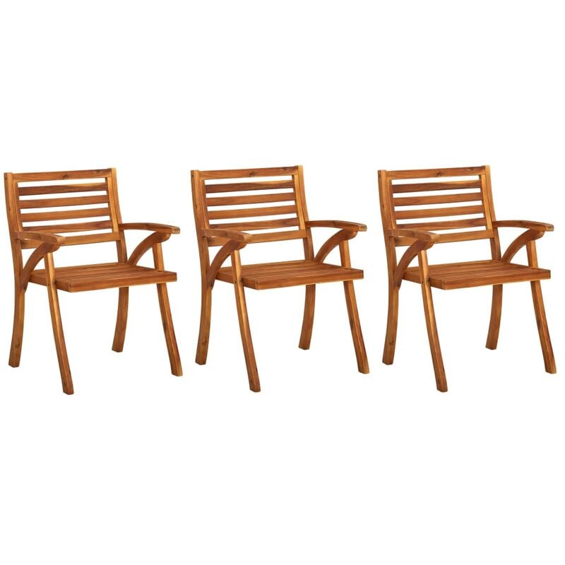 Garden Chairs 3 pcs Solid Acacia Wood Vidaxl