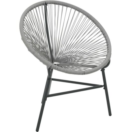 Garden Moon Chair Poly Rattan Grey Vidaxl