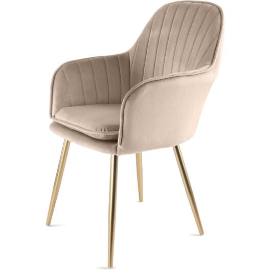 Genesis muse Chair in Velvet Fabric - Taupe