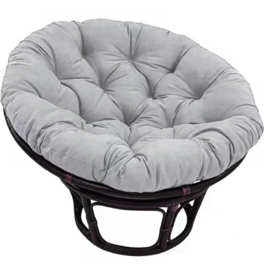 Grey) Waterproof Thickened Seat Cushion, Diameter 40 x 40cm Round Chair Cushion, Indoor/Outdoor Hanging Swing Cushion