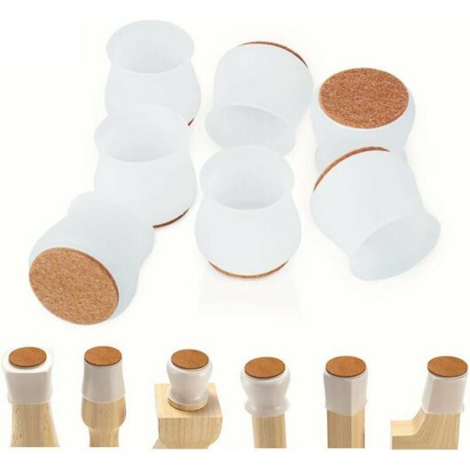Hoopzi - Lastest] 28Pcs Silicone Chair Feet Protector, Silicone Chair Feet Caps, Chair End Cap with Non-slip Felt Prevent Floor Scratches and Reduce