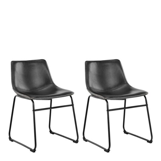 I_Oregon Dining Chair In Black with Cream Stitching, none