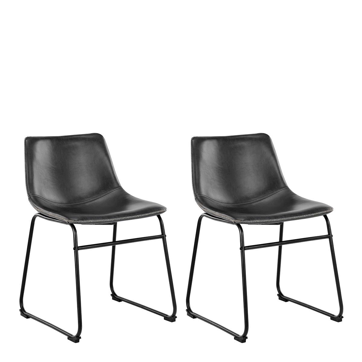 I_Oregon Dining Chair In Black with Cream Stitching, none