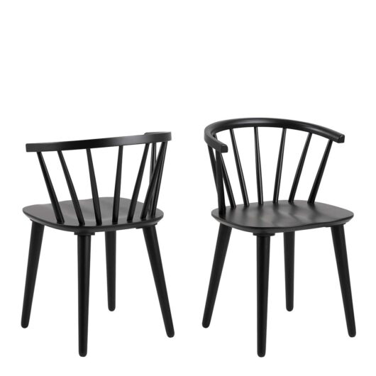 Ida Dining Chair in Black Set of 2, none
