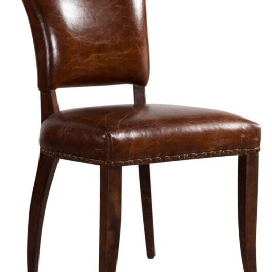 Jute Vintage Leather Distressed Dining Chair