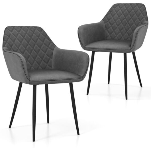 Leisure Dining Chair Set of 2 Upholstered Accent Chairs