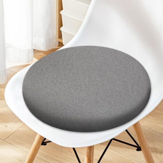 Linghhang - Dark Grey, 40cm)Round Chair Pads, Chair Cushions, Chair Cushion Seat Cushions Removable Washable Seat Cushions High Rebound Cotton Round