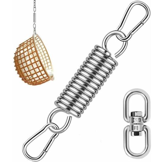 Linghhang - Hammock Hanging Kit, Hammock Spring Hook, Stainless Steel Hammock Chair with Carabiner Max Load up to 250kg, for Indoor, Hammock, Hanging