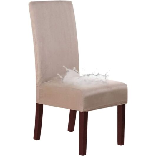 Linghhang - Khaki 6-Pack) Super Fit Stretch Dining Chair Covers Removable Washable Chair Slipcovers Suitable for Hotel Restaurants Ceremony Banquets