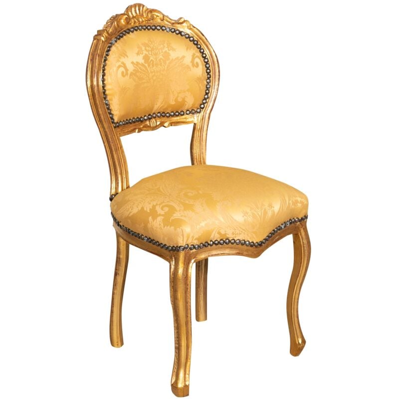 Louis xvi wooden chair 90x45x42 Living room armchair gold Upholstered dining room chair retro French style Bedroom armchair gold