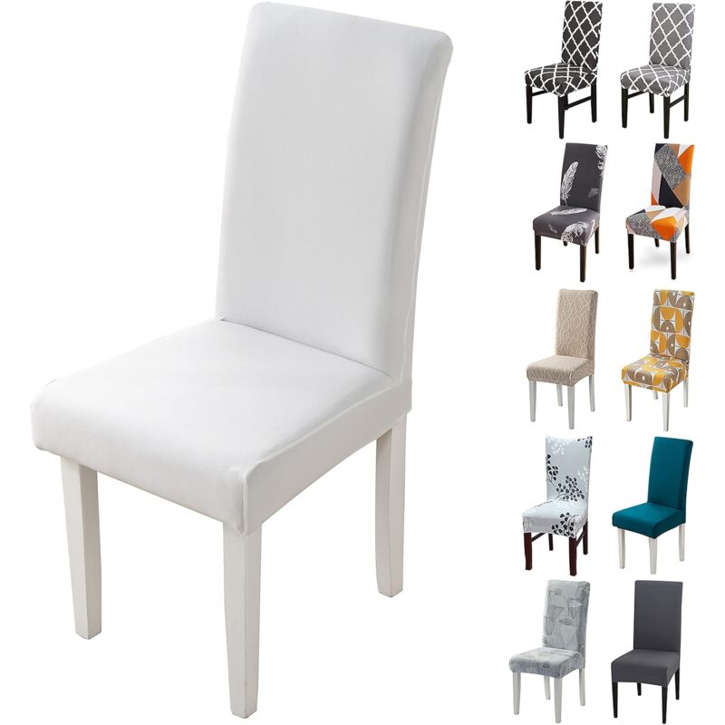 Memkey - Chair Cover 6 Pack Stretchy Removable Washable Modern Chair Cover for Dining Room Wedding Bouquet Decoration Hotel Restaurant