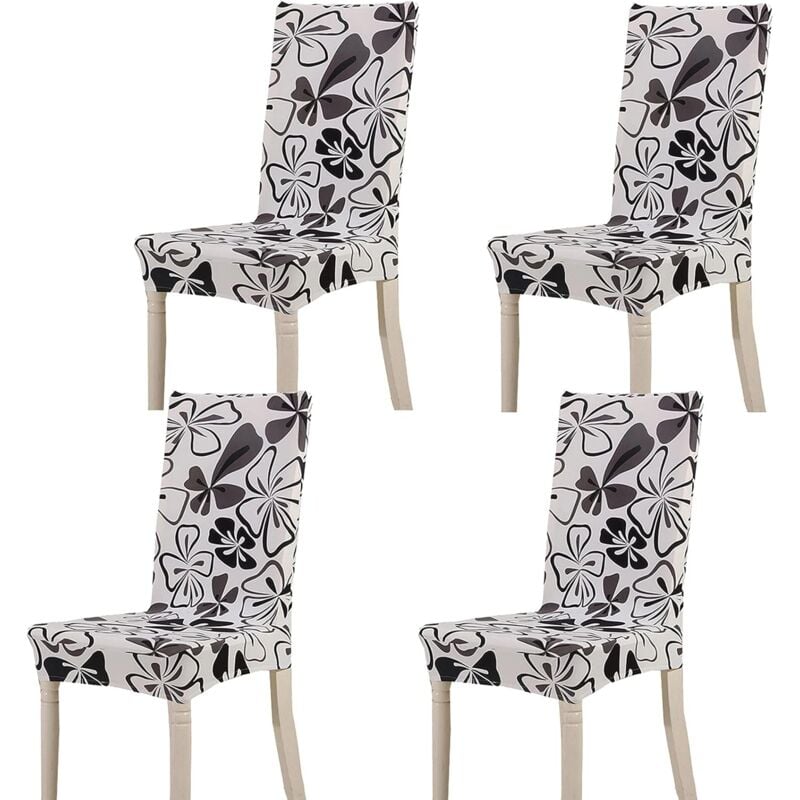 Memkey - Chair Cover Decor 4 Pieces Stretch Chair Cover Slipcover Chair Cover Made of Spandex Material with Elastic Band for Universal Fit, Very Easy